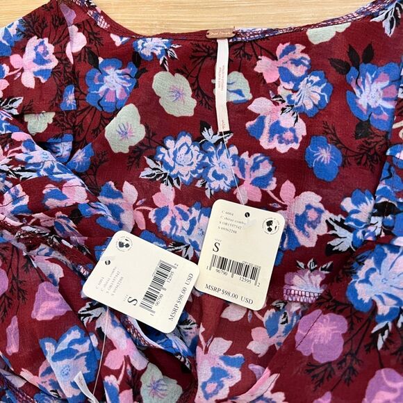 FREE PEOPLE Maybel Floral Blouse Size Small - Picture 9 of 12
